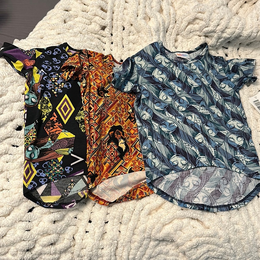 NWT Lularoe bundle 3 kids Gracie shirts sz 2